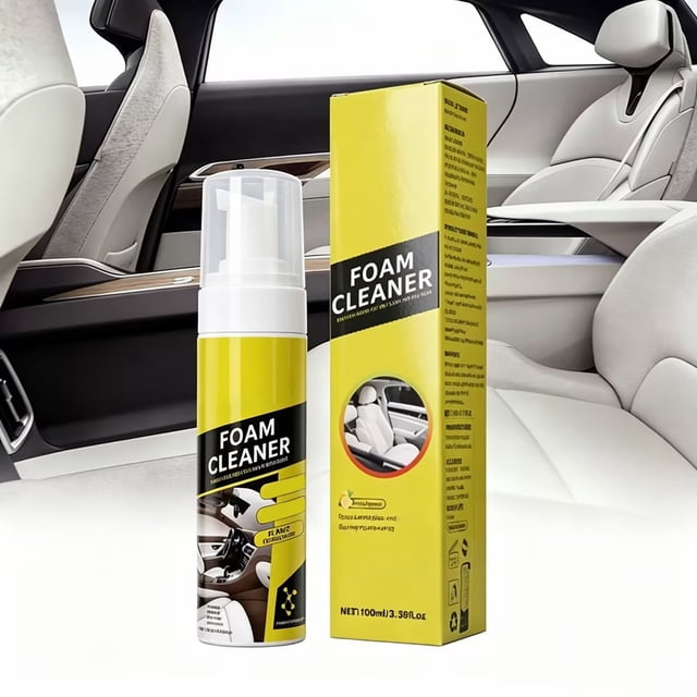 Cmunyle 3 PC Car Interior Foam Cleaning Spray 3.38 FL OZ Multi Purpose Cleaner For Vehicle Seats Dashboard Upholstery Plastics Daily Interior Detailing Maintenance