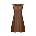 thumbnail image 4 of Ovzne Robes pour Femmes Robe d'Été Mode Femmes Été Poche Décontractée Solide Col Rond Sans Manches Mini Robe Robe Femmes Liquidation, 4 of 7
