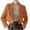 Brown, variant on AherBiu Cropped Blazers for Women Lapel Collar One Button Slim Fitted Blouses Casual Trendy Business Work Office Suit Jackets