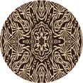 thumbnail image 1 of Ahgly Company Tapis Rond Lavable en Machine Intérieur Transitionnel Noir Brun, 5 Pieds Rond, 1 of 7