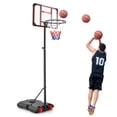 thumbnail image 1 of Costway Support de Panier de Basketball Portable 6,3 Pi-8,1 Pi Réglable avec Roues et Protège-Bords, 1 of 9