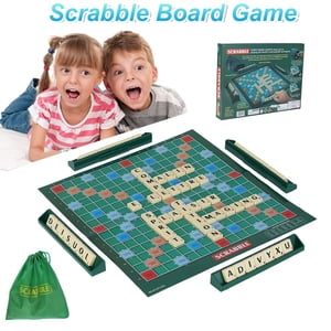 Letter Matching Scrabble Board Game Original Or Travel for Kids Adults Families Families Vocabulary Challenge Time Ideal Personalized Gifts With Rotating Wooden Game Board Puzzle Game