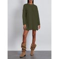 thumbnail image 2 of Faithtur Pull Tricoté Automne Hiver pour Femmes Couleur Unie Manches Longues Col Rond Long Tricoté, 2 of 9