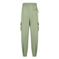 thumbnail image 3 of Autumn And Winter Mens Solid Color Work Pants Drawstring Leg Mouth Sticky Tape Pocket Casual Pants, 3 of 5