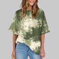 thumbnail image 2 of Pisexur Hauts pour Femmes Mode Décontractée Manches Courtes Col Rond T-Shirts Confortables Amples Imprimé Floral Blouses Printemps Été Hauts Élégants Imprimés Graphiques Grandes Tailles Tops de Sortie S-5TG, 2 of 7