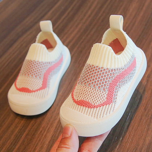 Girls Sneakers, Spring New Soft Soled Single Shoes Baby Walking Shoes Bow Mesh Princess Small Solid Shoes
