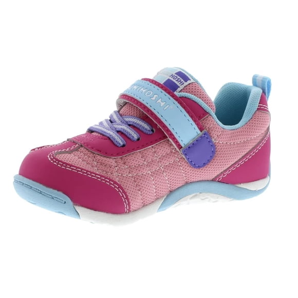 TSUKIHOSHI 1521 KAZ Strap-Closure Machine-Washable Child Sneaker Shoe with Wide Toe Box and Slip-Resistant, Non-Marking Outsole - Fuchsia/Light Blue, 13 Little Kid (4-8 Years)