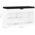 thumbnail image 4 of vidaXL Shoe Bench with Cushion White 80x30x47 cm Engineered Wood, 4 of 5