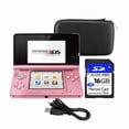 thumbnail image 1 of Nintendo 3DS Handheld Game Console Pearl Pink Bundle with Carrying Case & 16GB SD Card (Refurbished), 1 of 6