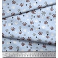 thumbnail image 2 of Soimoi Blue Rayon Fabric Paw Dog Print Fabric by Yard 42 Inch Wide, 2 of 3