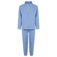 thumbnail image 1 of Kmbangi Solid Color Stand Collar Long Sleeve Tops+ Long Ankle Banded Pants, 1 of 9
