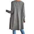 thumbnail image 4 of Cardigan Sweaters for Women Open Front Cardigan Casual Loose Fall Sweater with Pockets Gray M, 4 of 9