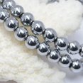 thumbnail image 2 of Bracelet Extensible Unisexe en Perles Rondes de 6 mm avec Hématite Revêtue d'Argent Métallique, 2 of 2