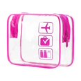 thumbnail image 4 of Trousse de Toilette Transparente Pochette Cosmétique Imperméable Légère avec Fermetures Éclair Sac de Voyage Rouge Rose, 4 of 9