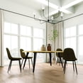 thumbnail image 4 of Homy Casa Modern Rectangular 5-Piece Dining Set for Dining Room, Faux Wood Table with 4 Upholstered Chairs, 4 of 12