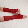 thumbnail image 4 of Unique Bargains Women's Elbow Length Fingerless Fishnet Gloves 2 Pairs, 4 of 5