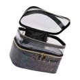 thumbnail image 1 of Double Layer Cosmetic Bag Makeup Bag Toiletry Toiletry Bags Large Bathroom Bag Transparent Black, 1 of 9