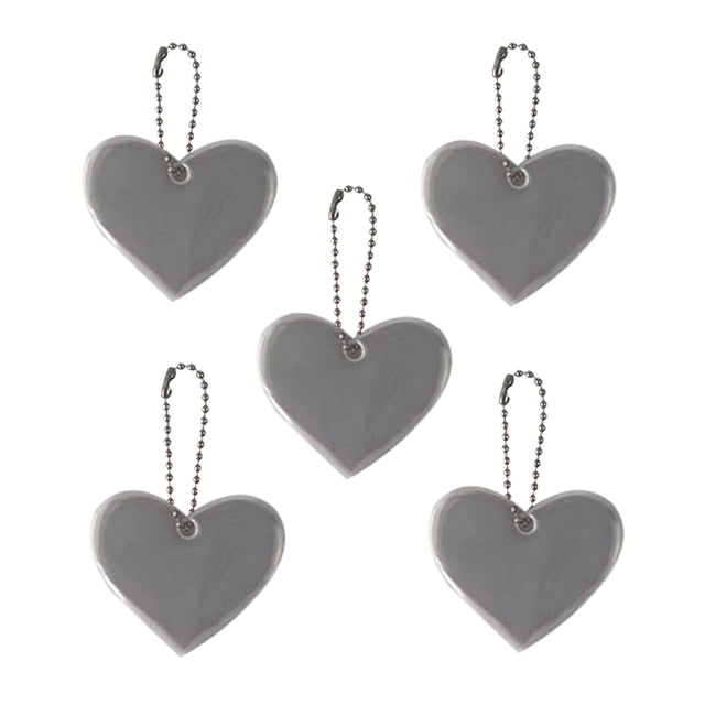 EGNMCR Travel Equipment 5PCS Reflective Pendant Outdoor Reflective Pendant Heart Shaped Reflective Suitable For Backpack Riding Walking Running the Reflector