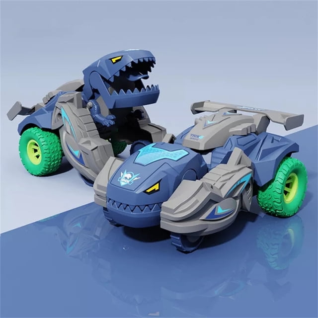 RKSTN Voiture Télécommandée Transformant Jouets Dinosaures Voiture Transformateur Dinosaure Jouet Voiture de Course à Rétrofriction Jouets pour Tout-Petits