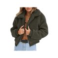 thumbnail image 1 of Faithtur Women Winter Jacket Zipper Up Fluffy Fleece Long Sleeve Coat, 1 of 9