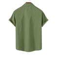 thumbnail image 4 of JIUKE Plus Size Shirts for Men Short Sleeve Button down Shirts Lapel Solid Color Loose Summer Vacation Blouses, 4 of 7