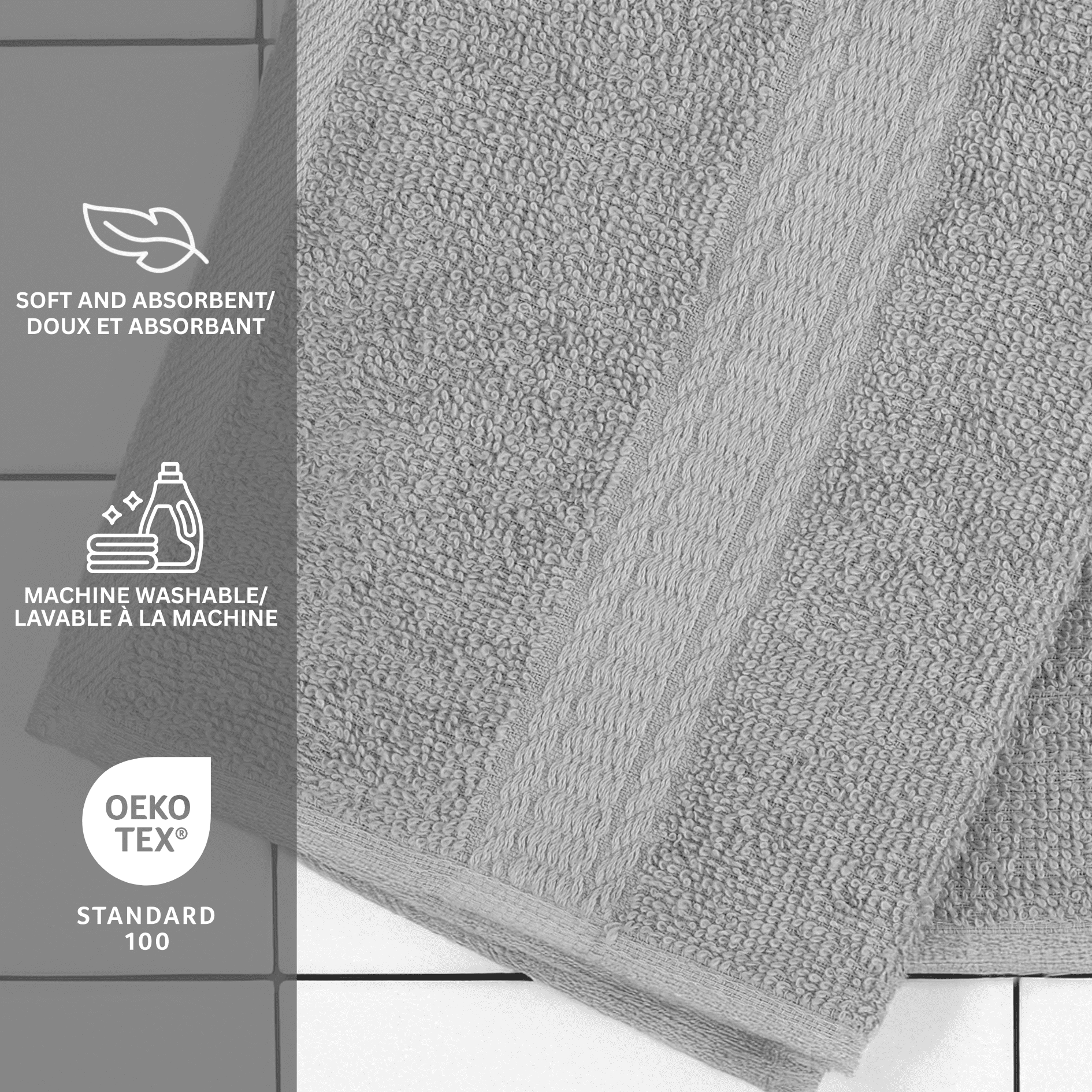 Serviette à main unie Mainstays Basics