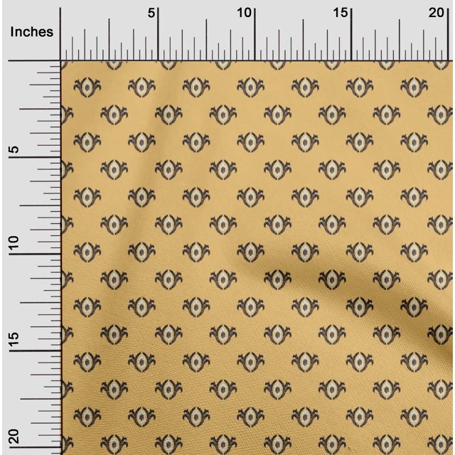 oneOone Viscose Chiffon Fabric Small Motif Ikat Print Fabric BTY 42 Inch Wide