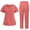 Orange, variant on RKSTN Black Scrubs for Women Set Solid Color Short Sleeve V Neck Scrub Shirt Top with Pockets Elastic Waist Pocketed Flattering Legs Pant Medical Nursing Uniforms Scrub Set Spring Summer