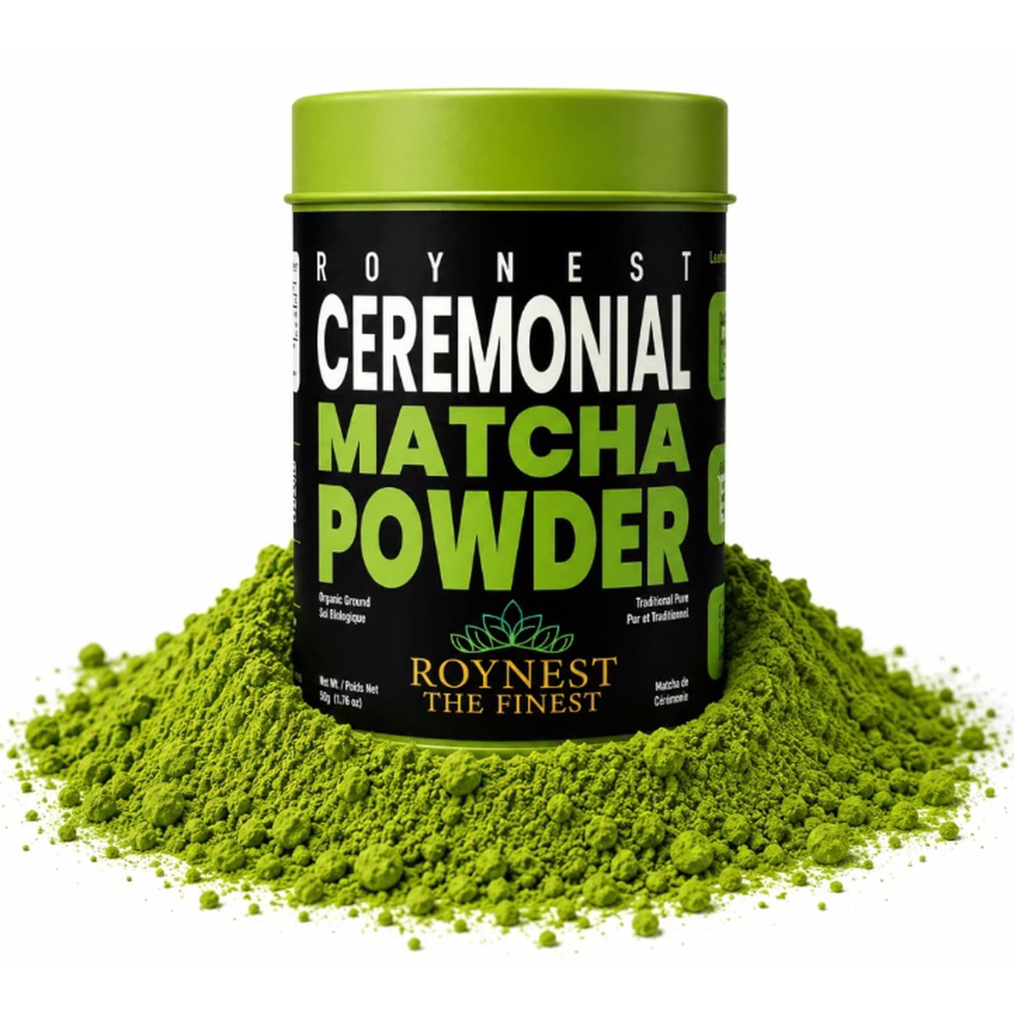 Roynest Organic Ceremonial Grade Matcha Green Tea Powder USDA