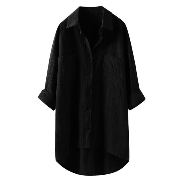 Blouses en Lin Décontractées pour Femmes Manches Longues Chemises Boutonnées