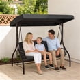 thumbnail image 2 of Outsunny 3 Seater Patio Swing Chair with Canopy Convertible Porch Swing Bed, 2 of 10