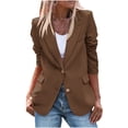 thumbnail image 2 of Meichang Blazer Vestes pour Femmes pour le Travail Vestes Professionnelles Décontractées Manches Longues Col à Revers Vestes Unies à Simple Boutonnage Cardigans Ouverts à l'Avant Vestes, 2 of 8