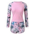 thumbnail image 3 of Kcodviy Femmes 2 Pcs Long Femmes Manches Longues Garde Manche Maillot Dermoprotecteur avec Garde pour Femmes Manches Courtes Soutien-Gorge Intégré Maillots de Bain Court Garde Upf 50+ Chandail de Bain avec Bas Culottes Garçonnes, 3 of 7