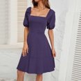 thumbnail image 1 of LOVZFMLL Robe Décontractée pour Femme à Couleur Unie, Col et Manches, Gris, P, 1 of 6