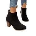 thumbnail image 1 of Womens Dress Ankle Booties Short Boots for Ladies Winter Fall Suede Pointed Toe Stacked High Heels Shoes, 1 of 7