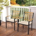 thumbnail image 4 of Costway Patio Dining Chairs Set of 4 Metal Outdoor Chairs with Removable Padded Cushions, 4 of 10