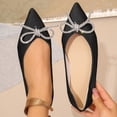 thumbnail image 4 of Wo-Fusoul Flat Shoes for Women, Fashionable Casual Pointed-Toe Soft-Sole Spring Style with Rhinestone Embellishment, Black, 4 of 6