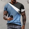 thumbnail image 2 of FAIWAD Men's Color Block Short Sleeve Tops Round Neck Summer T-Shirt Trendy Loose Pullover Tops, 2 of 6