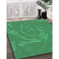 thumbnail image 3 of Ahgly Tapis Rond Lavable en Machine Intérieur Transitionnel Vert Néon, 6 Pieds Rond, 3 of 7