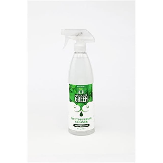 Absolute Green 2005577 Nettoyant de 25 fl oz, Tout Usage - Vue avant Centrée de la Bouteille Étiquetée à la Menthe Poivrée; 25 fl oz (739 ml) Nettoyant Tout Usage à la Menthe Poivrée pour Usage Multi-Surfaces, Marque Absolute Green Étiquetée, Convient aux Comptoirs de Cuisine, au Nettoyage Léger des Taches et aux Essuyages Ménagers Généraux.