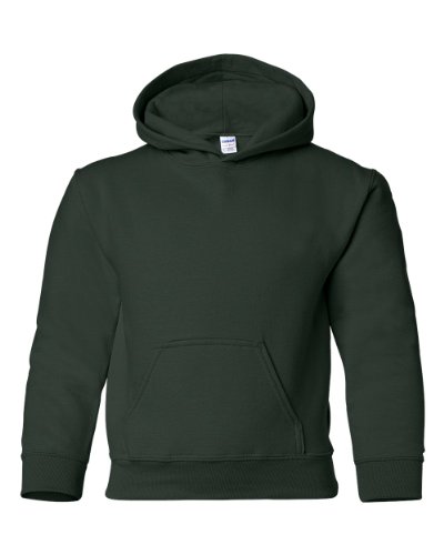 Garçon 7,75 oz Mélange Lourd? 50/50 Capuchon (G185B) -Vert Forêt -S