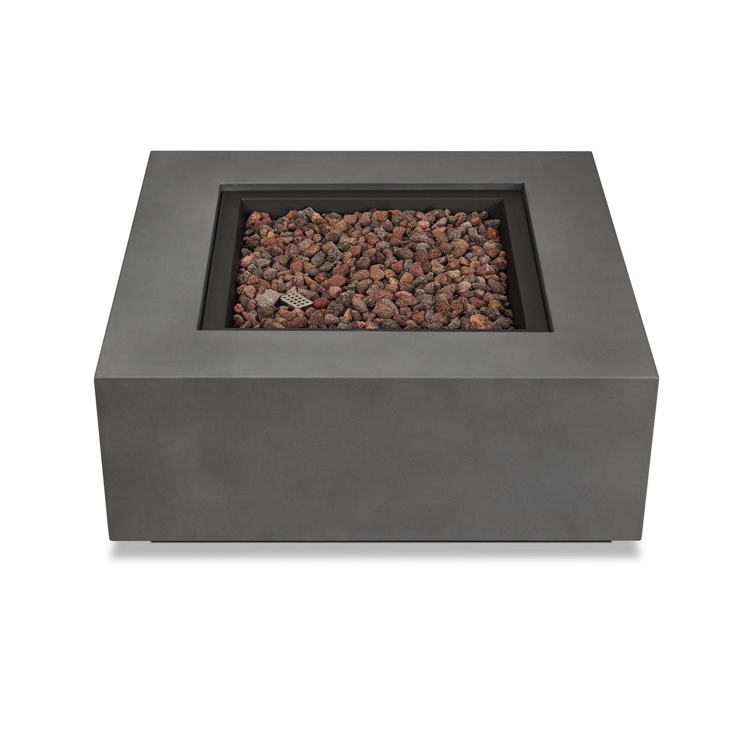 Table de foyer au gaz propane carrée Aegean fini ardoise vieillie avec kit de conversion au gaz naturel