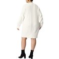 thumbnail image 3 of GRACE & GRANDEUR Robe Chandail Grande Taille pour Femmes à Manches Longues en Tricot, Chandail Court, Robes Chandail Blanches 3X, 3 of 6