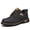 Black, variant on MAWCLOS Men Work Boots Steel Toe Safety Boot Puncture-proof Slip Resistant Industrial Shoes Leather Construction Hiking Bootie Mid Top Black 9