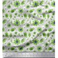 thumbnail image 1 of Soimoi Poly Georgette Fabric Leaves & Cosmos Floral Print Sewing Fabric Yard 42 Inch Wide, 1 of 3