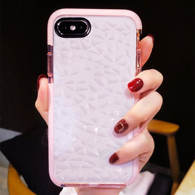 Étui de Remplacement pour iPhone 6 6s Plus 7 8 Plus X Motif Prisme Transparent Protection Complète en TPU Souple