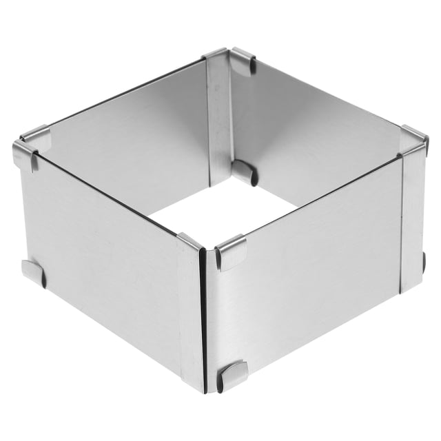 Square Mousse Mold Stainless Steel Cake Ring Mousse Cutter Cake Mold Dessert Ring Pastry Mould Baking Tool (Silver)