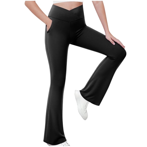 Swstbby Summer Savings Clearance! Girls Casual Pants, Children's Sports Yoga Pants Leggings Children Mosquito Repellent Pants Black 7-8 Years