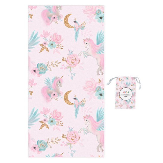 CSChome Towel Hidden Buckle Design Portable Kids Bath Towel Superfine Fiber Cartoon