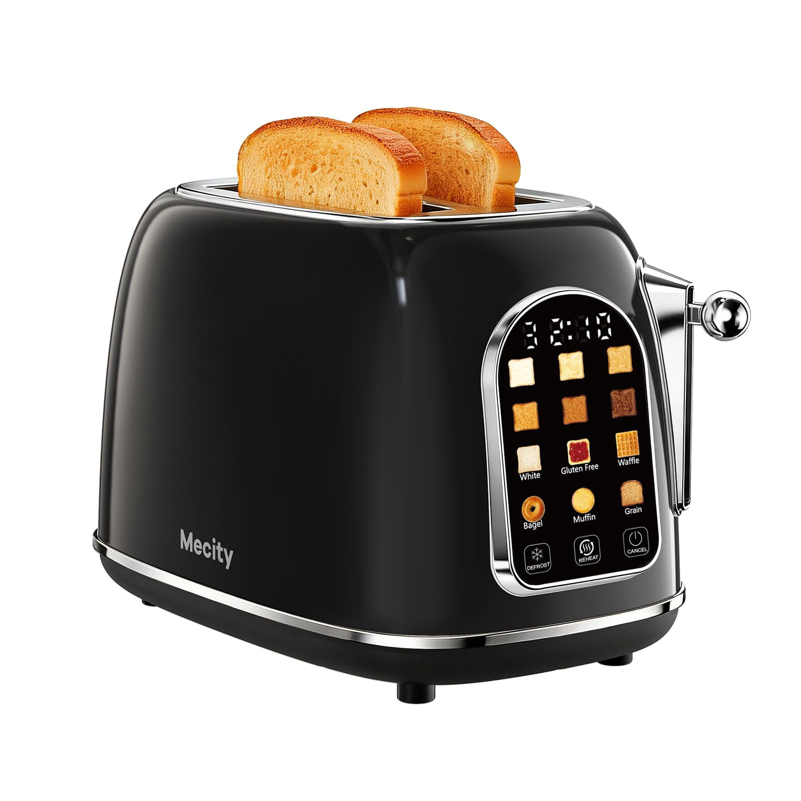 Mecity Toaster 2 Slice, Touch Screen Wide Slot Retro Toaster For Breads Bagel Muffin Waffle, House Warming Gift New Home, 120V 82